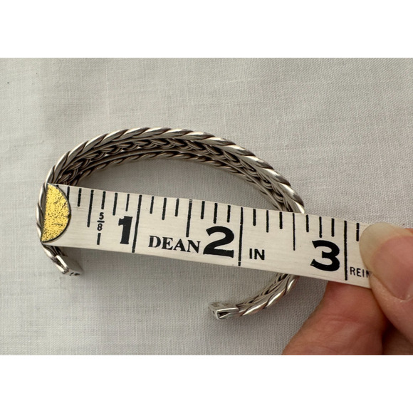 Taxco Sterling Silver Cuff Bracelet Braided Woven Twisted Braid 40 grams Vintage - Picture 6 of 11